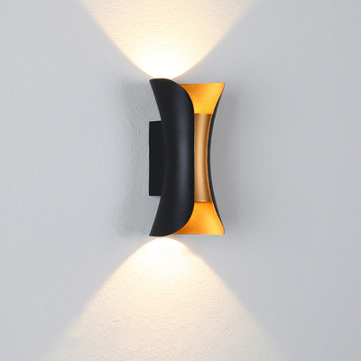 Preto Cri80 6W Ip65 da areia impermeável para cima e para baixo lâmpadas de parede conduzidas luminosas