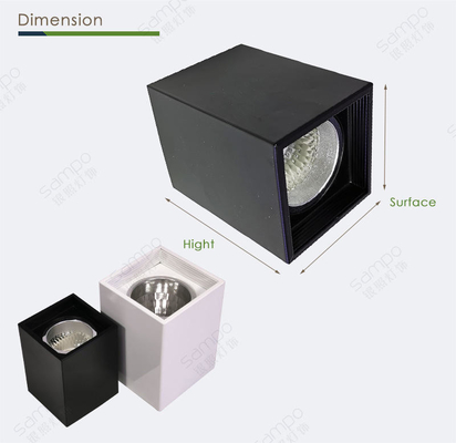 projetores montados superfície do preto do alojamento E27 de 7W 12W 30W Downlight