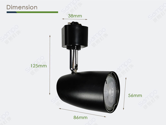 Os ABS opcionais passam dispositivos elétricos de iluminação ajustáveis materiais da trilha dos dispositivos elétricos de luz MR16 da trilha Gu10