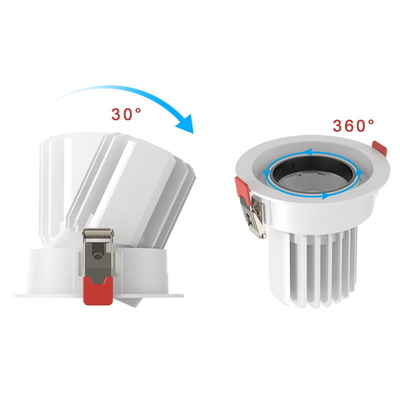 Cor branca 12W 15W 24W 30W 35w Downlights reguláveis ​​para banheiro com ângulo ajustável
