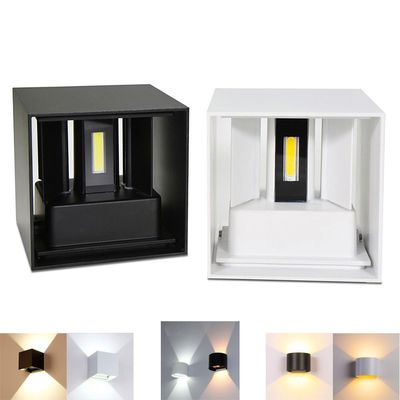 Alumínio para cima e para baixo a iluminação do quadrado redondo claro da parede dobro de Dimmable das cabeças