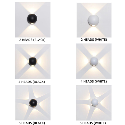 A bola criativa conduziu multi exterior luminoso transversal da lâmpada de parede dirigido