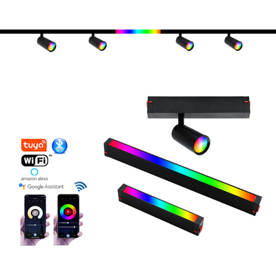 Da luz magnética da trilha do diodo emissor de luz 80LM/W projetor colorimétrico de escurecimento inteligente da inundação do RGB
