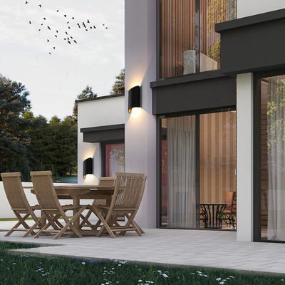 Lâmpada de parede principal dobro impermeável exterior para cima e para baixo o projetor luminoso da espiga