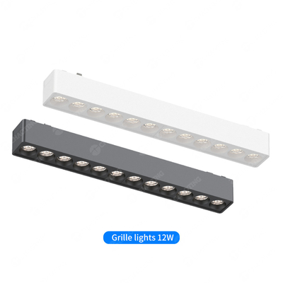 Sala de estar comercial 48V Luz de pista magnética 12W 3000K 4000K 5700K Luz de grade LED