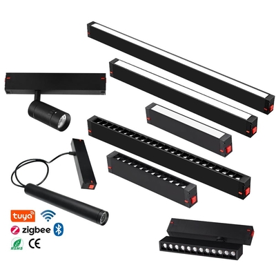 220V Casa Comida Smart WiFi App Lâmpada de rastreamento magnético Liner Led Track Sistema de iluminação linear Lâmpadas de trilho magnético