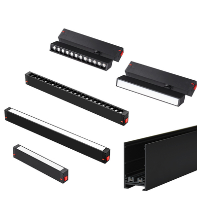 220v Negro Linear 10W4000K Grille Light Luz de inundação Luz magnética Sem luz principal Iluminação